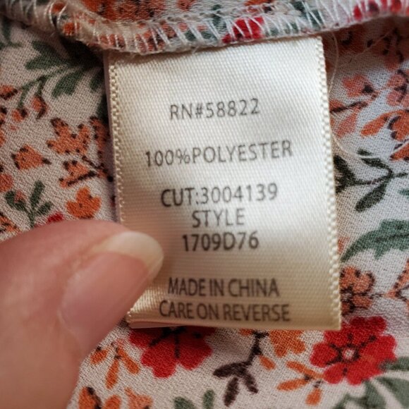 MAX STUDIO SZ XS Women's Floral 1/2 Sleeve pullover Blouse Top - Picture 7 of 7